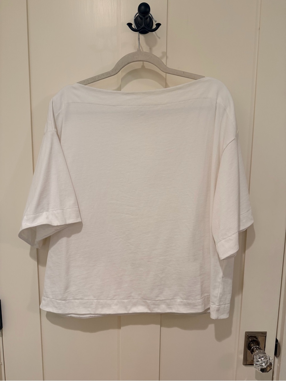 Banana Republic White Boatneck Short Sleeve Tee